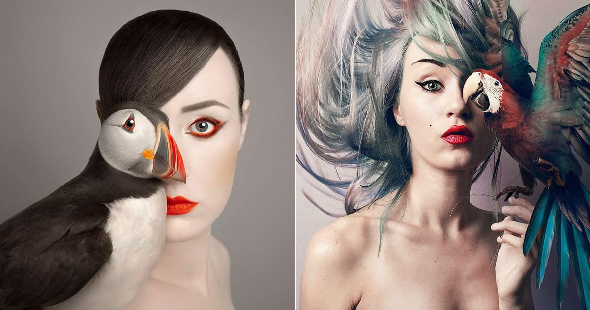 Artista húngara compartilha os olhos dos animais em sua série de auto-retratos (19 fotos)