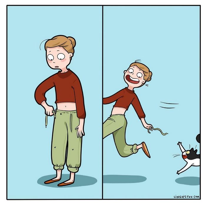 Artista ilustra momentos hilariantes na vida de cada proprietário de gato (35 fotos) 11