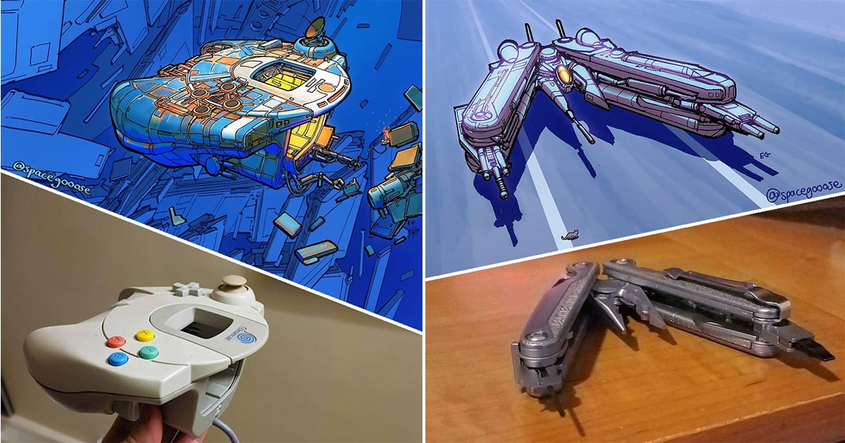 Artista transforma coisas do dia a dia em naves espaciais, e o resultado está fora deste mundo (23 fotos)