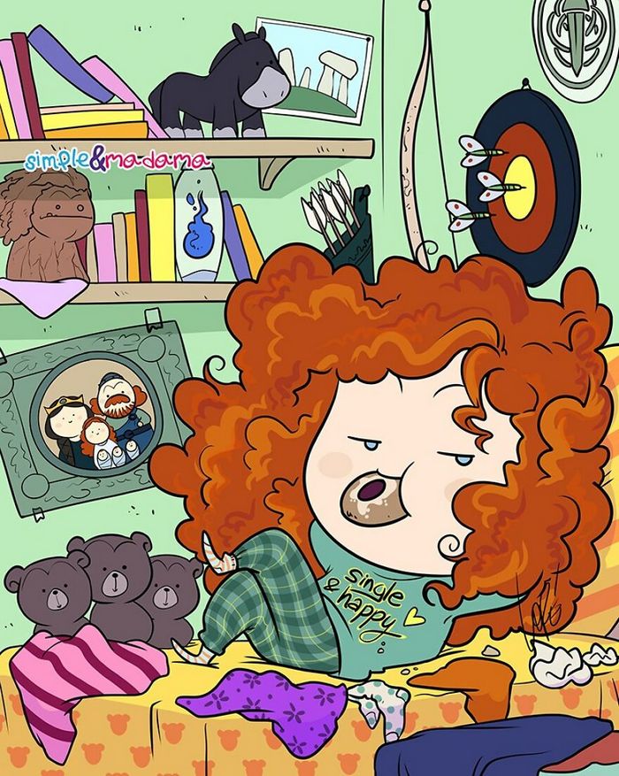 Artistas mostram como as princesas da Disney passaram seu tempo na quarentena (15 fotos) 2