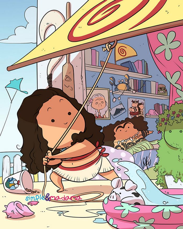 Artistas mostram como as princesas da Disney passaram seu tempo na quarentena (15 fotos) 10