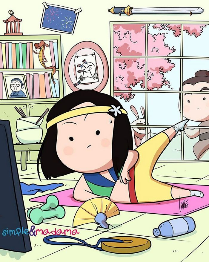 Artistas mostram como as princesas da Disney passaram seu tempo na quarentena (15 fotos) 11