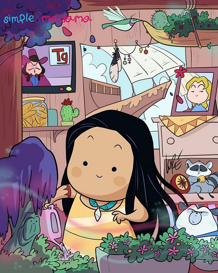 Artistas mostram como as princesas da Disney passaram seu tempo na quarentena (15 fotos) 14