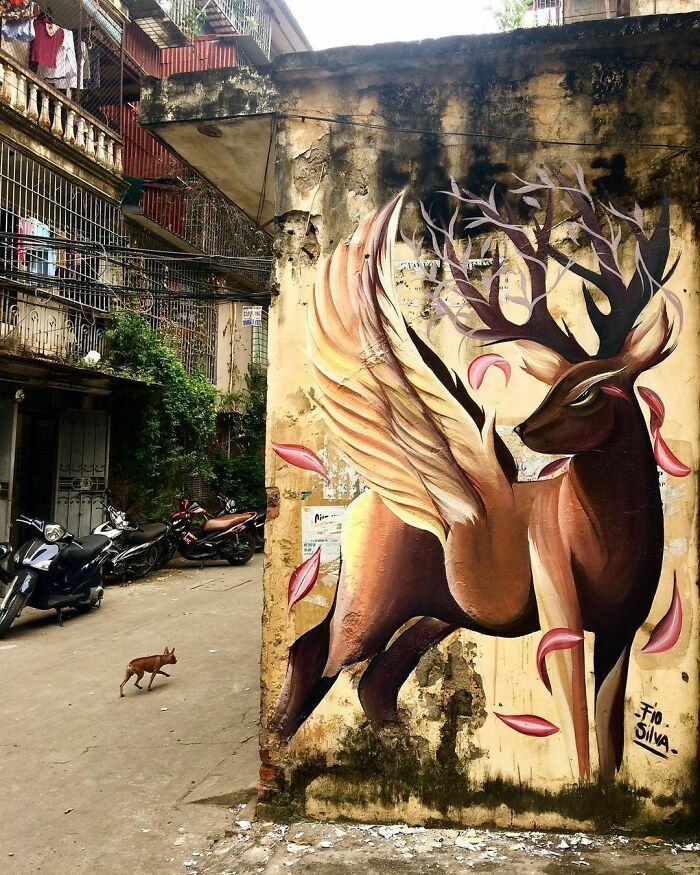 32 edifícios decorados com hipnotizantes murais de vida selvagem 9