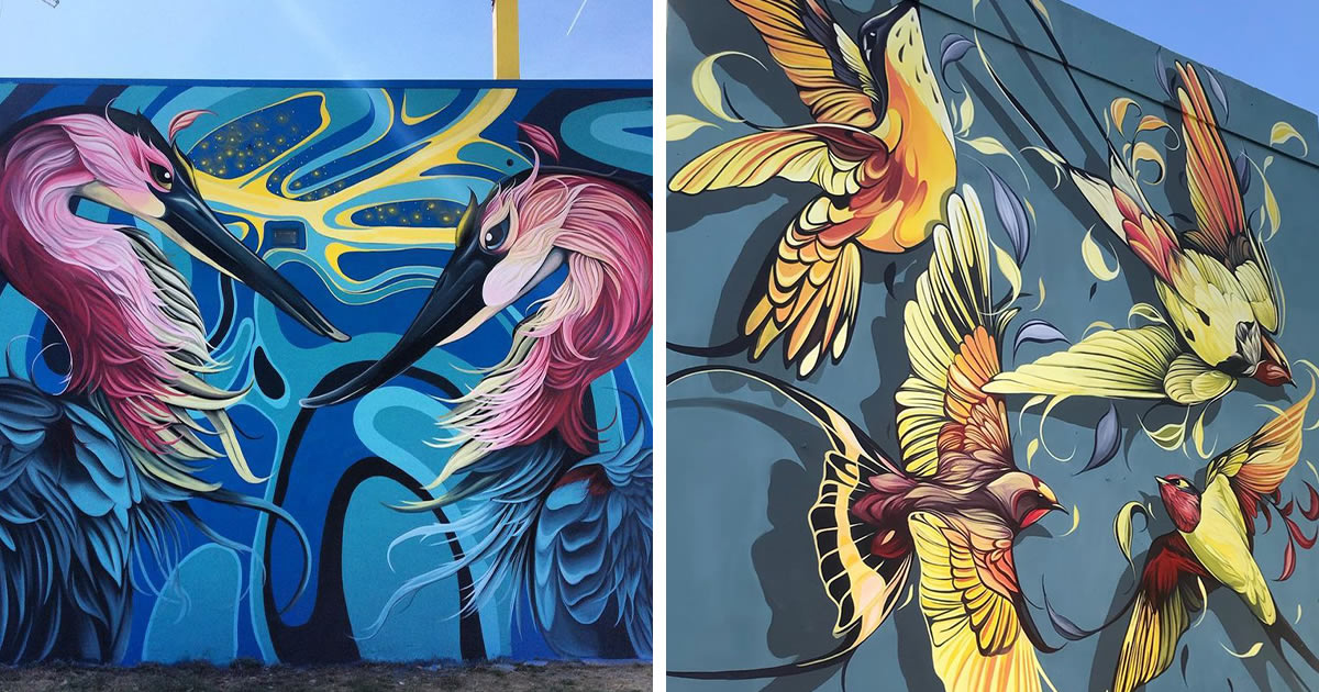 32 edifícios decorados com hipnotizantes murais de vida selvagem