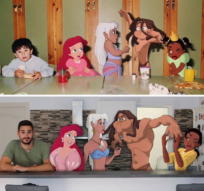 22 fotos de um professor que faz montagens com personagens da Disney, para ver como seria viver com eles 2