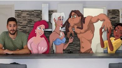 22 fotos de um professor que faz montagens com personagens da Disney, para ver como seria viver com eles 24