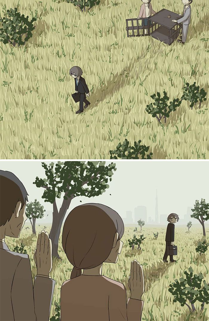 40 ilustrações poderosas de um artista japonês que o farão pensar 17