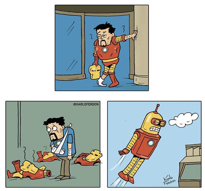 Artista mostra o que os super-heróis estão fazendo em seu tempo livre (30 fotos) 8