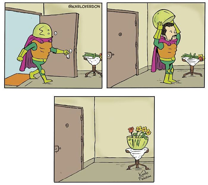 Artista mostra o que os super-heróis estão fazendo em seu tempo livre (30 fotos) 17