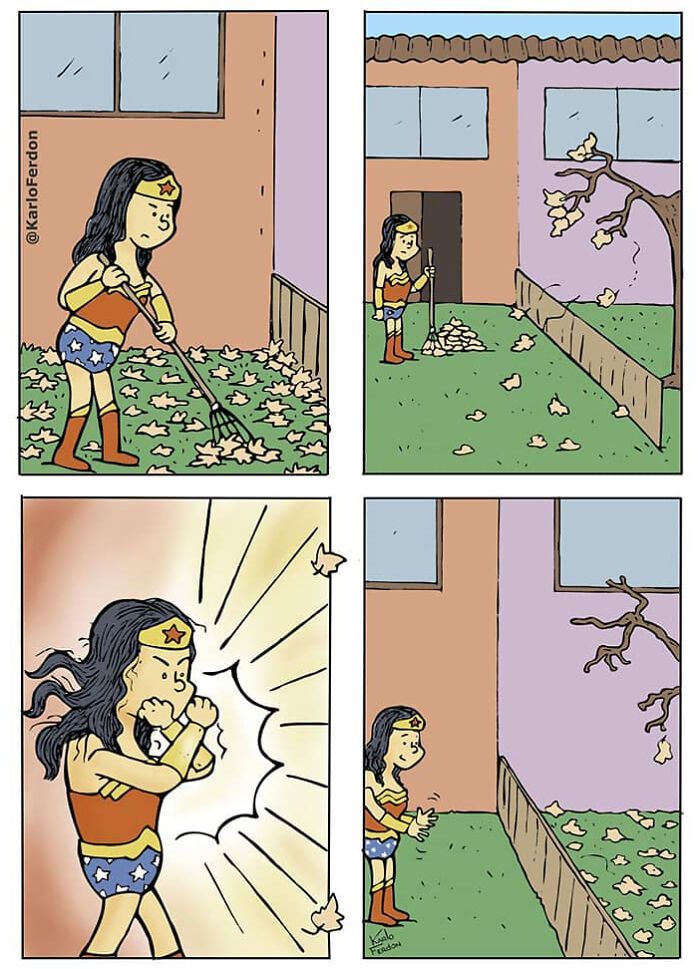 Artista mostra o que os super-heróis estão fazendo em seu tempo livre (30 fotos) 26