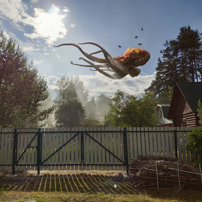 30 montagem de fotos inesperadas com animais gigantes por Vadim Solovyev 15