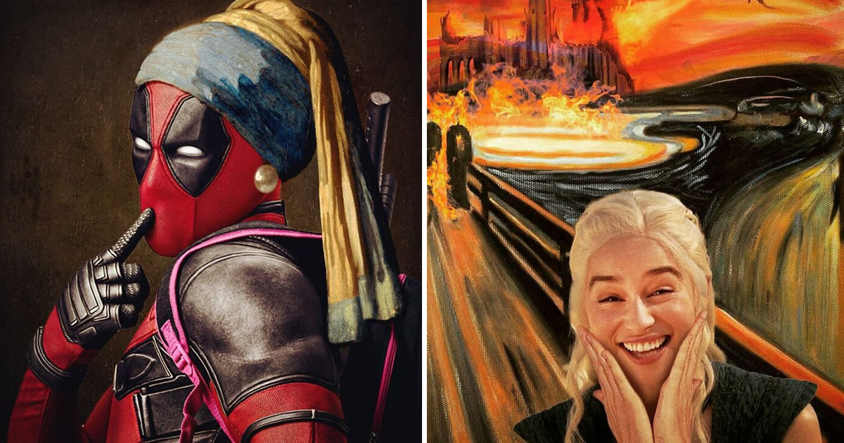 O que acontece quando você combina pinturas famosas e cultura pop (42 fotos)