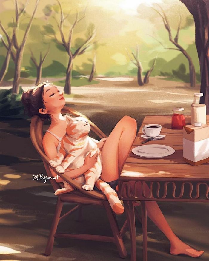 Artista ilustra fazer qualquer coisa com animais por perto é muito melhor (29 fotos) 8