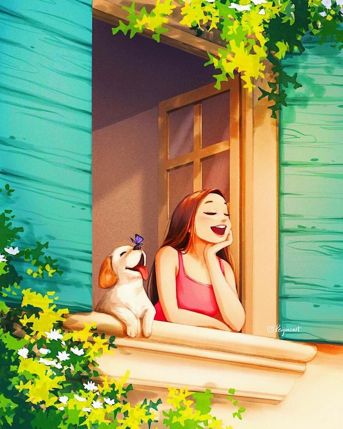 Artista ilustra fazer qualquer coisa com animais por perto é muito melhor (29 fotos) 9