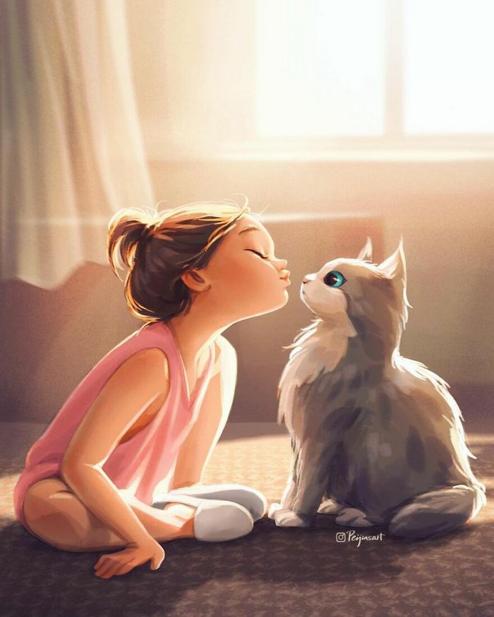Artista ilustra fazer qualquer coisa com animais por perto é muito melhor (29 fotos) 15