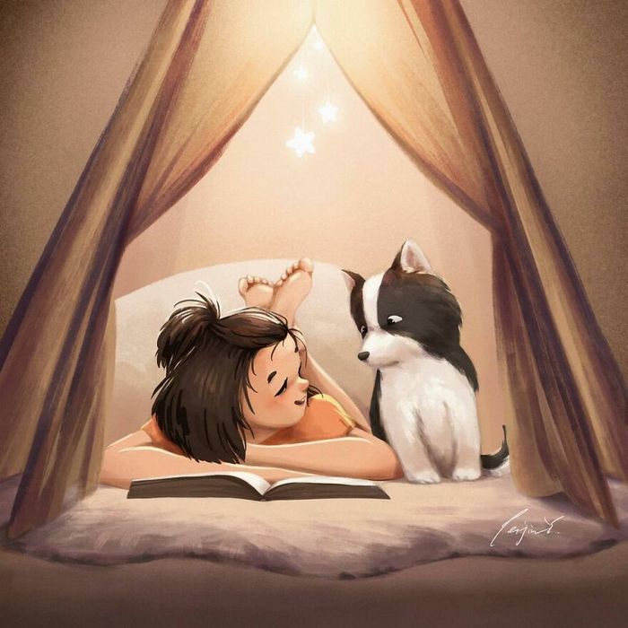 Artista ilustra fazer qualquer coisa com animais por perto é muito melhor (29 fotos) 19