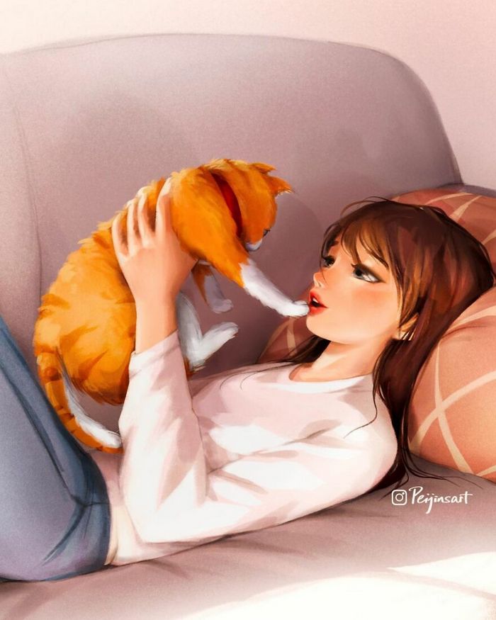 Artista ilustra fazer qualquer coisa com animais por perto é muito melhor (29 fotos) 27