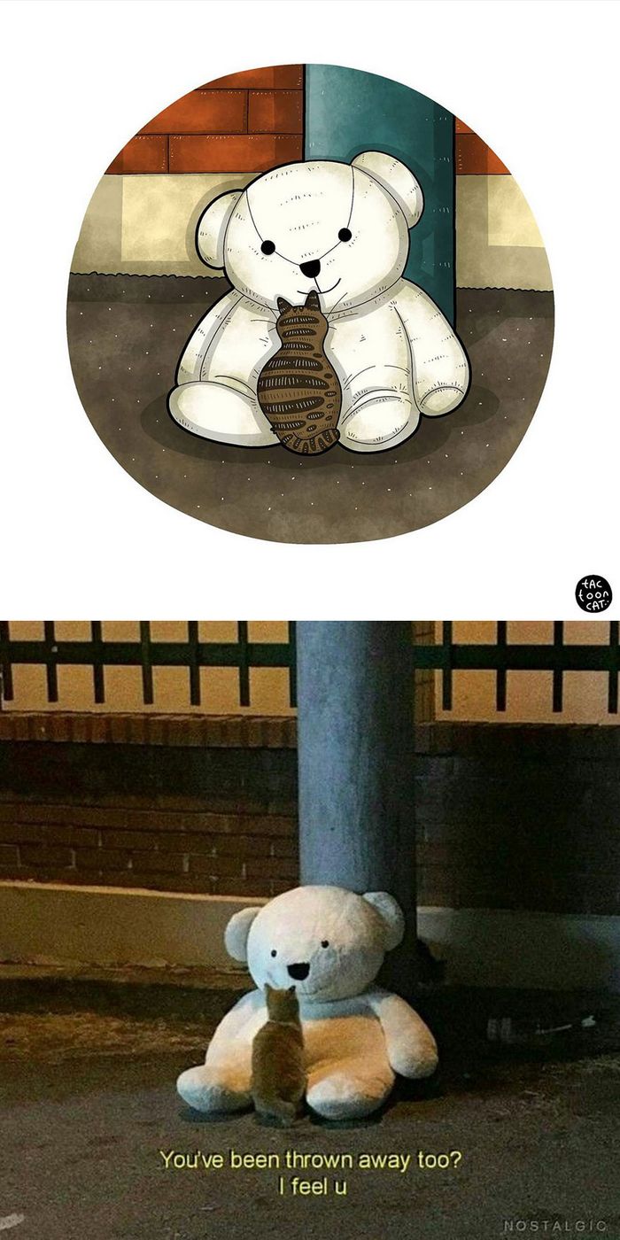 Artista transforma fotos engraçadas de gatos em ilustrações (35 fotos) 11