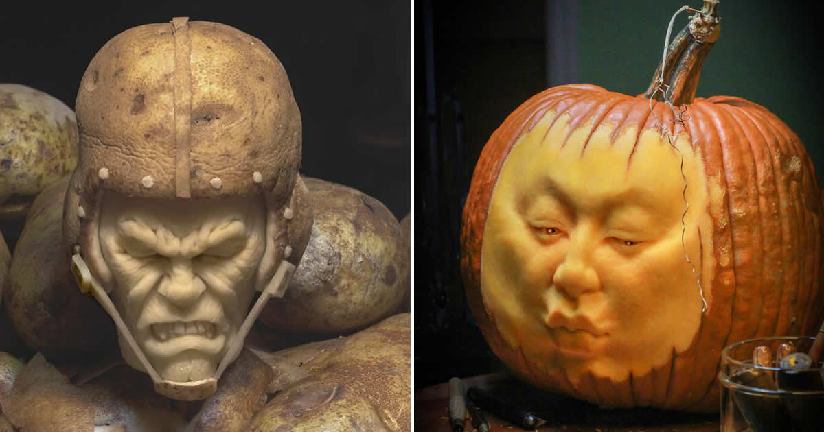 38 esculturas de frutas e vegetais inspiradas na cultura pop, terror, fantasia