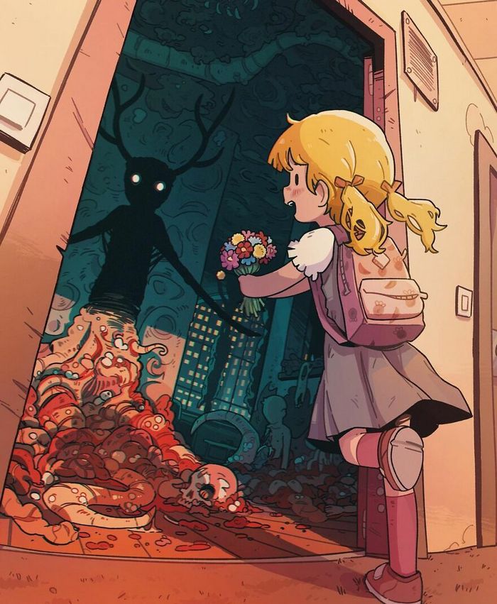 Este artista cria ilustrações estranhamente aconchegantes que são assustadoras ao mesmo tempo (45 fotos) 21