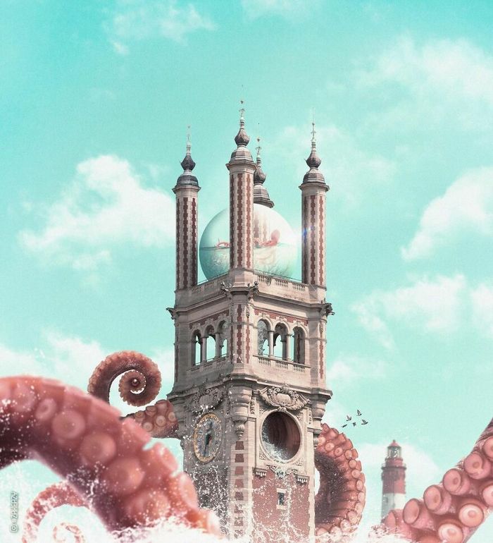 Artista digital cria imagens mágicas e surreais de arquitetura e fragmentos da natureza (42 fotos) 16