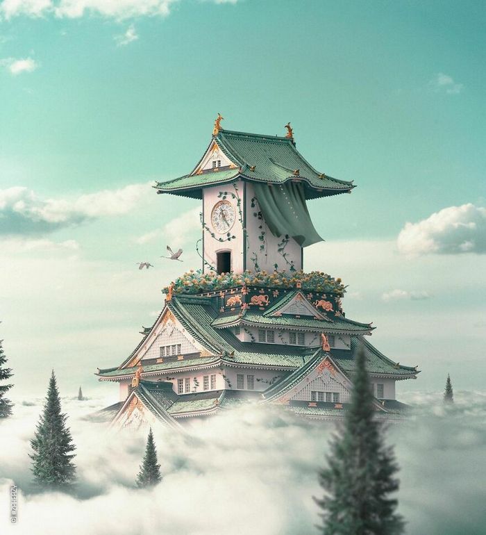 Artista digital cria imagens mágicas e surreais de arquitetura e fragmentos da natureza (42 fotos) 37
