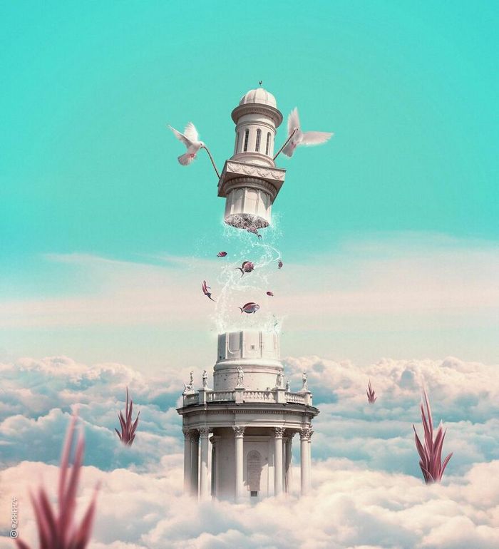 Artista digital cria imagens mágicas e surreais de arquitetura e fragmentos da natureza (42 fotos) 41
