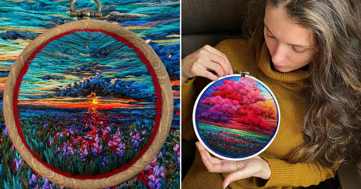 Artista usa bordado para criar incríveis cenas de paisagem (42 fotos)