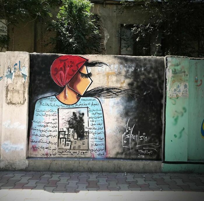 42 obras de arte tocantes da primeira artista de rua feminina do Afeganistão, Shamsia Hassani 3