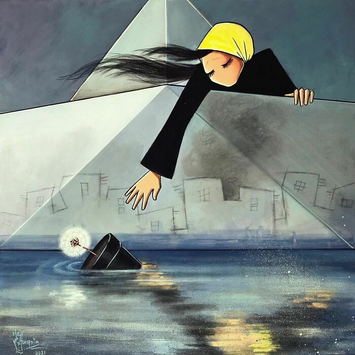 42 obras de arte tocantes da primeira artista de rua feminina do Afeganistão, Shamsia Hassani 35