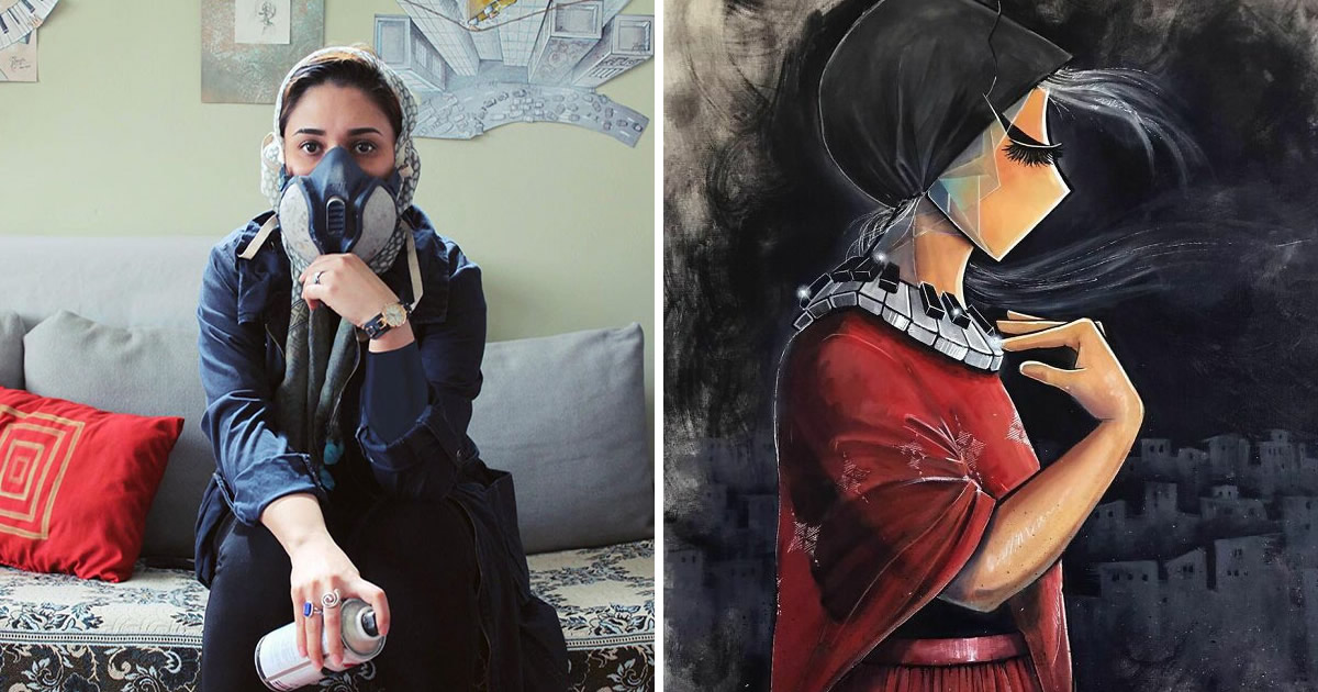 42 obras de arte tocantes da primeira artista de rua feminina do Afeganistão, Shamsia Hassani 55