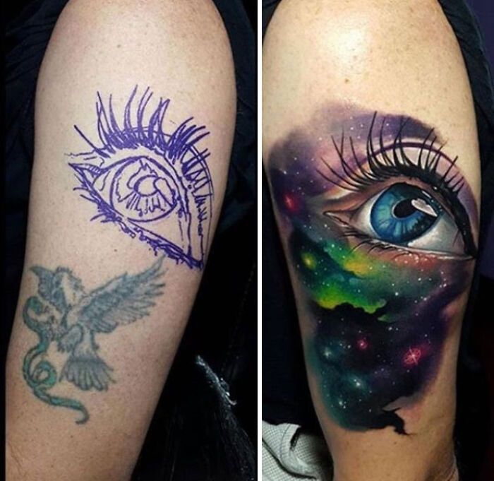 38 pessoas que cobriram suas tatuagens de forma para lá de criativas 7