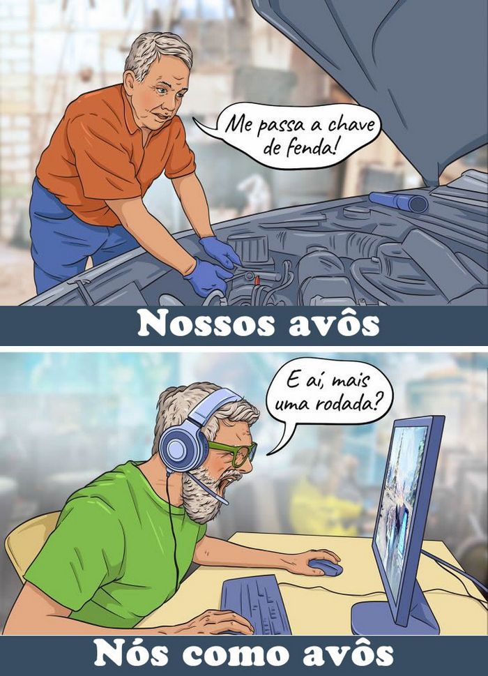 16 quadrinhos de como imaginamos que será a nossa geração quando nos tornamos avós 3