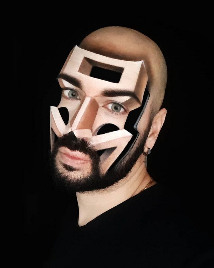 Artista italiano usa seu corpo como uma tela para criar ilusões ópticas realistas (42 fotos) 7