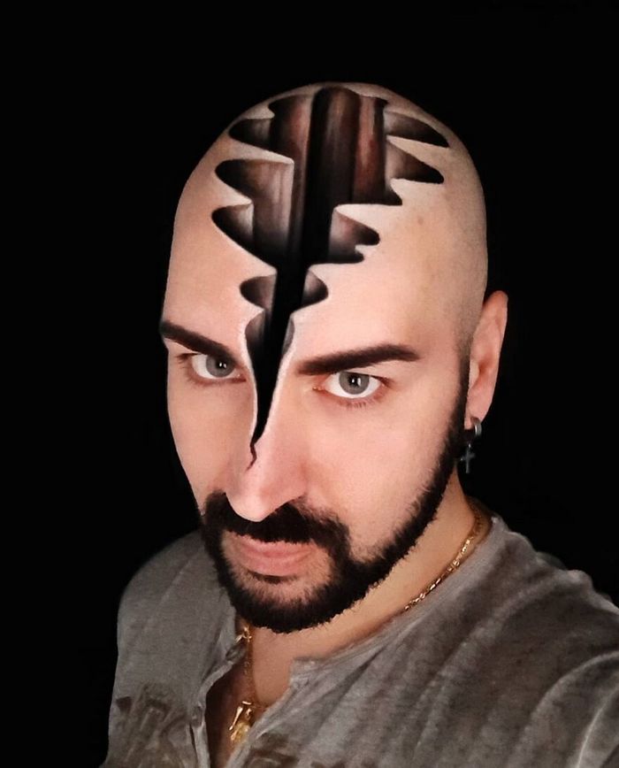 Artista italiano usa seu corpo como uma tela para criar ilusões ópticas realistas (42 fotos) 8