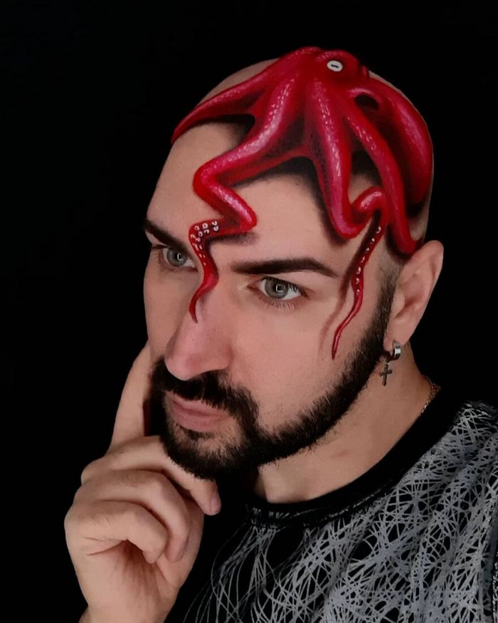 Artista italiano usa seu corpo como uma tela para criar ilusões ópticas realistas (42 fotos) 9