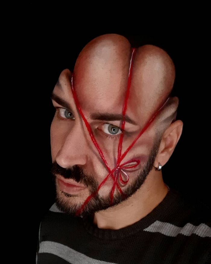Artista italiano usa seu corpo como uma tela para criar ilusões ópticas realistas (42 fotos) 18