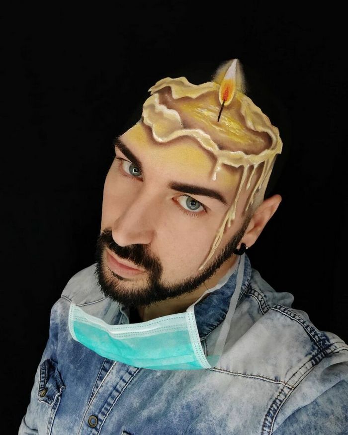 Artista italiano usa seu corpo como uma tela para criar ilusões ópticas realistas (42 fotos) 25