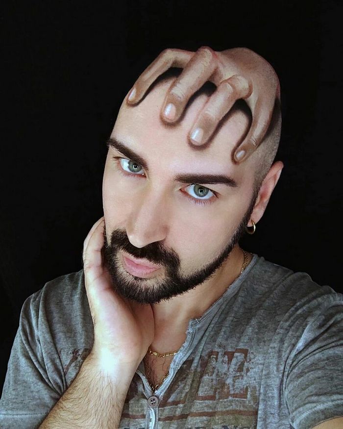 Artista italiano usa seu corpo como uma tela para criar ilusões ópticas realistas (42 fotos) 33