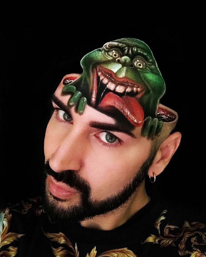 Artista italiano usa seu corpo como uma tela para criar ilusões ópticas realistas (42 fotos) 38