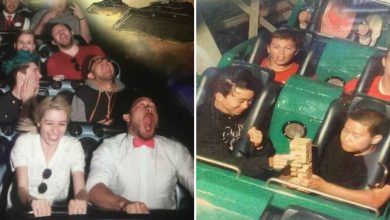 45 fotos hilárias de pessoas que se divertiram além da conta na montanha-russa 34