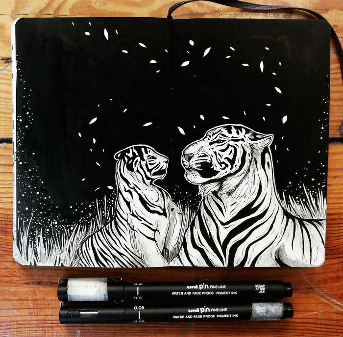 Ilustrador combina animais, pessoas e o céu noturno para criar arte mágica (26 fotos) 26