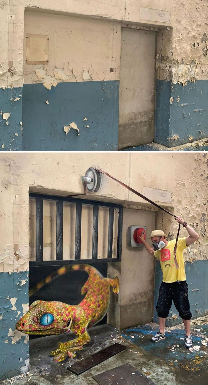 Artista de rua francês pinta graffiti de criaturas em 3D e não é para os fracos de coração (43 fotos) 4