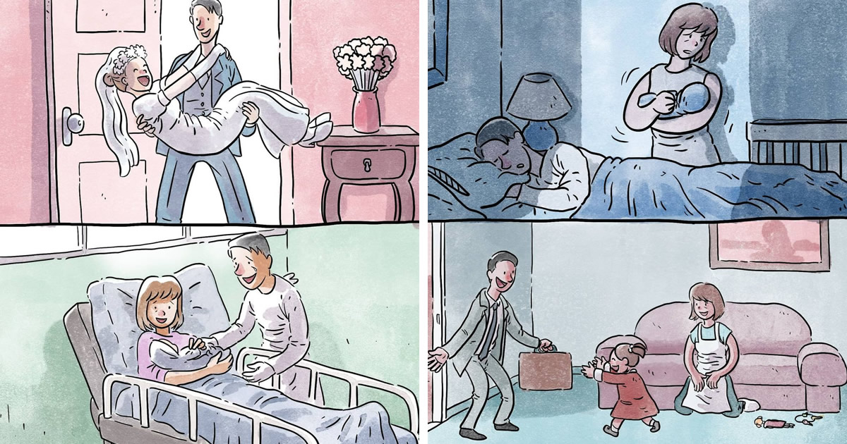 Artista ilustra problemas comoventes da nossa sociedade em 5 quadrinhos