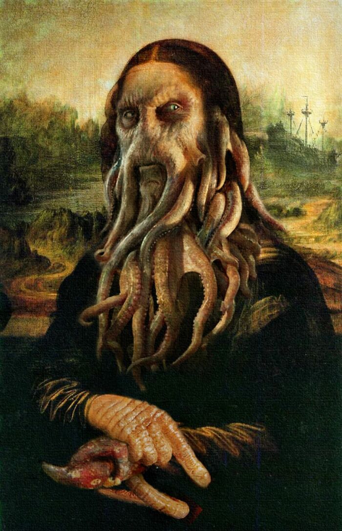 Esses artistas combinam pinturas clássicas com cultura pop de Halloween (42 fotos) 35