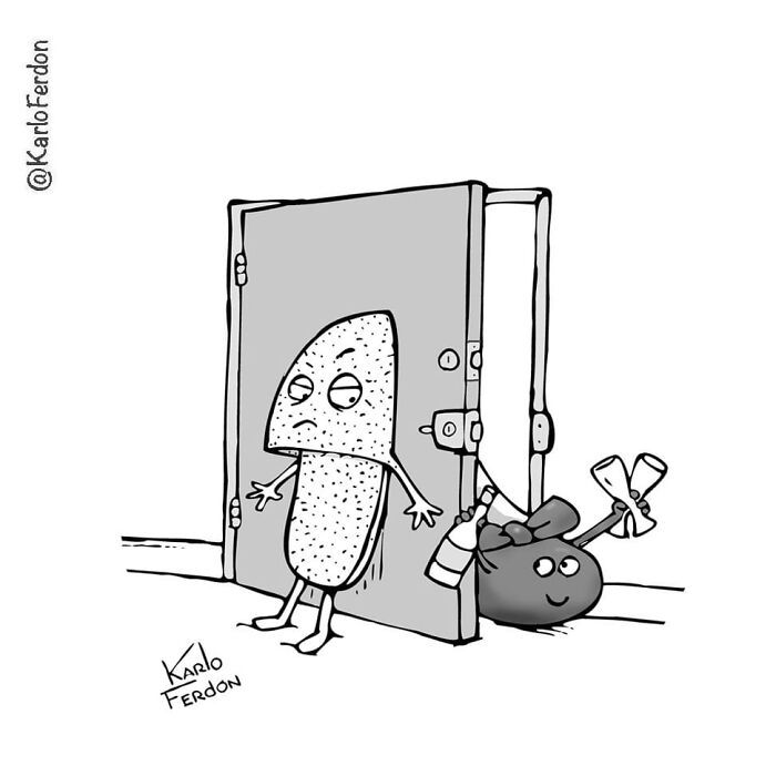 Este artista cria quadrinhos curtos e humorísticos sem diálogo (57 fotos) 31