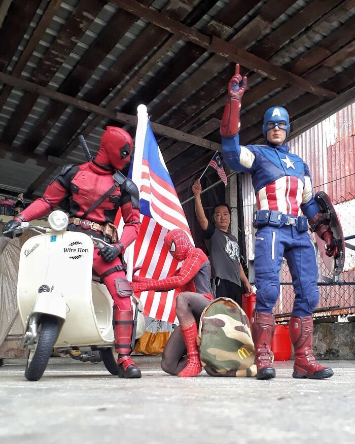 Este cara usa a perspectiva para criar cenas incríveis com bonecos de super-heróis (40 fotos) 38