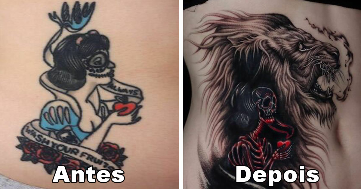 59 exemplos surpreendentes de mestres de tinta dando uma reforma incrível em tatuagens velha e feia