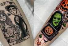 54 tatuagens inspiradas no Halloween de pessoas que fizeram seu amor pelo terror permanente 8